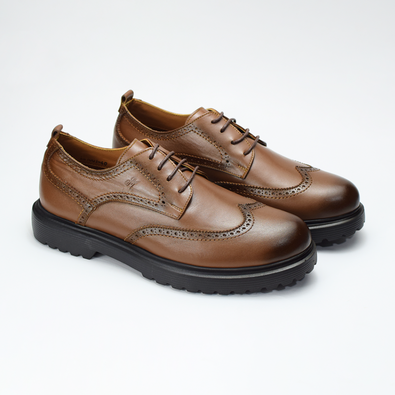 Chaussure DERBY Médical En Cuir 100% EN TABA REF 1001