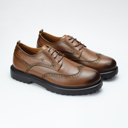 Chaussure DERBY Médical En Cuir 100% EN TABA REF 1001