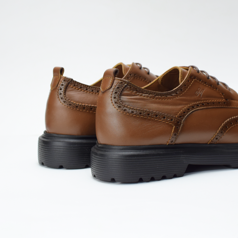 Chaussure DERBY Médical En Cuir 100% EN TABA REF 1001