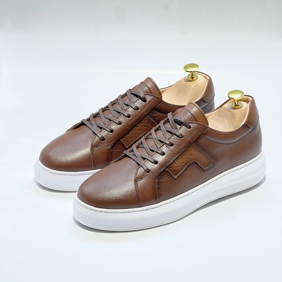 Basket homme S-EVA B en cuir 100% Médical MARRON ref 079