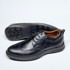 Chaussure BROGUE En Cuir 100% Médical NOIR REF 022