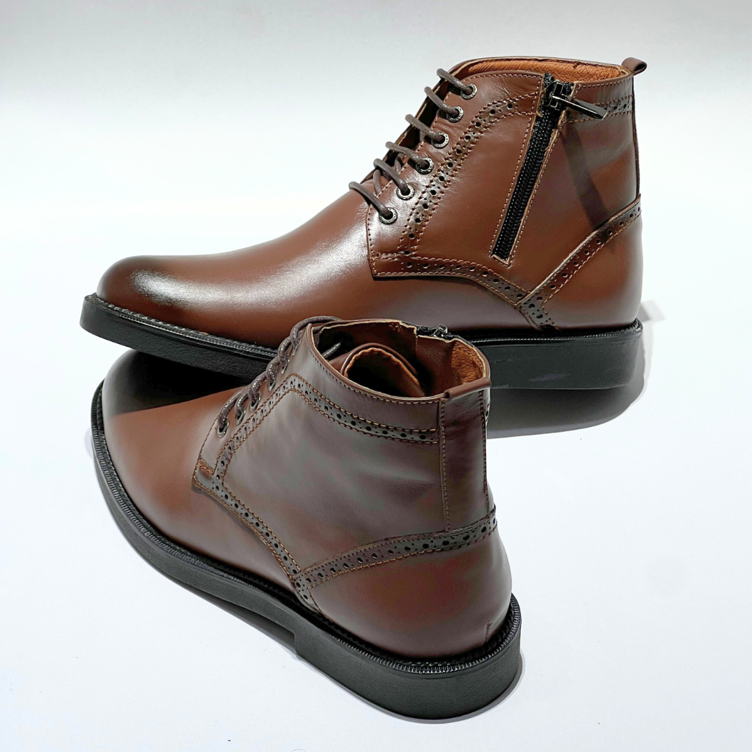 Bottine RICO Pour Homme en Cuir 100% MARRON REF 801