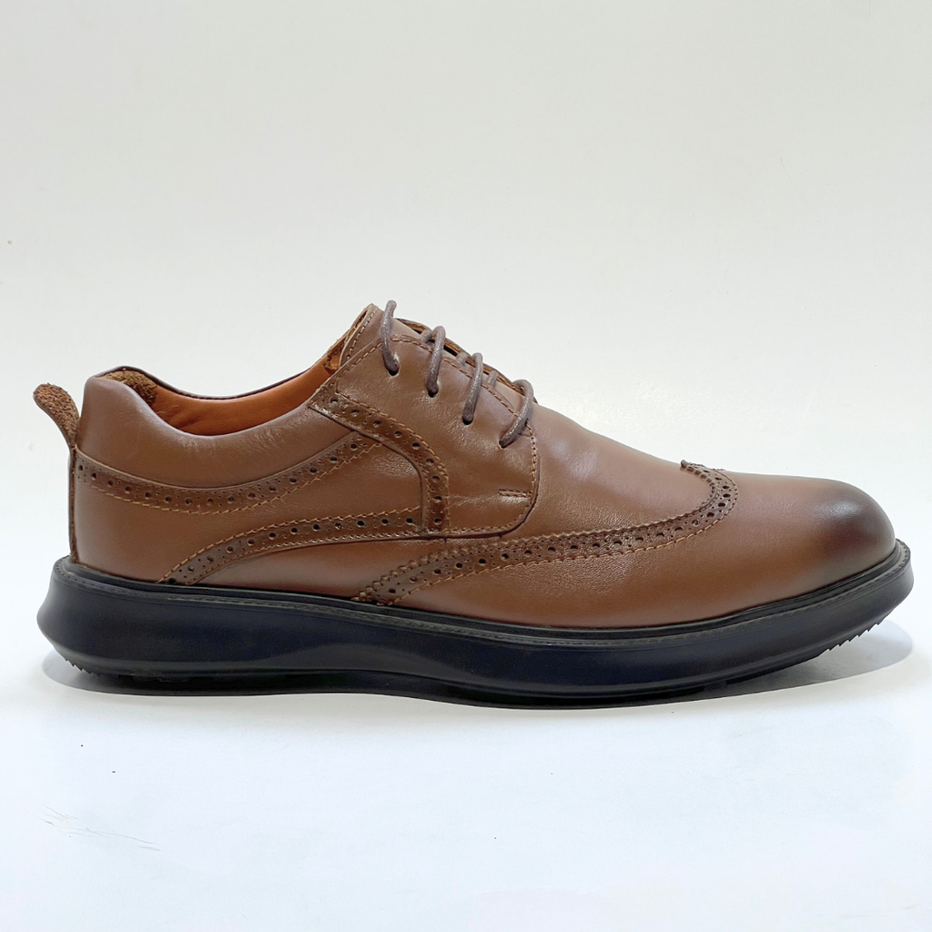 Chaussure BROGUE En Cuir 100% Médical TABAC REF 022