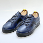 Baskets Basses De Lux En Cuir 100% Medical bleu REF 079