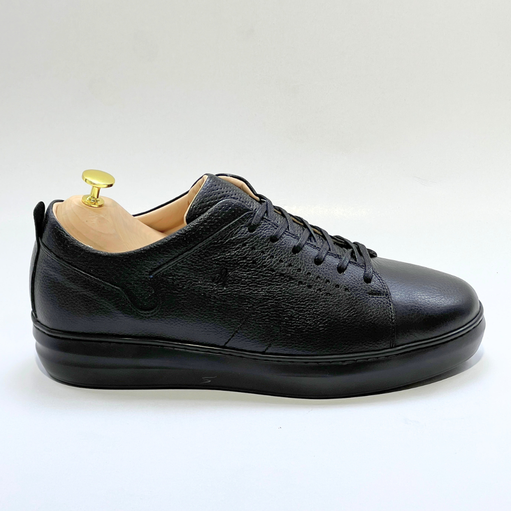 Basket homme S-EVA  en cuir 100% Médical NOIR ref 059