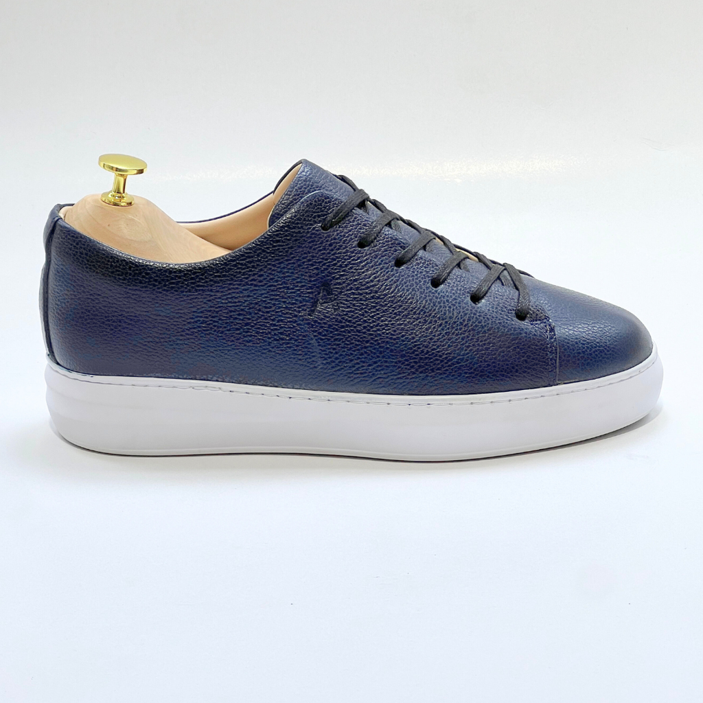 Basket homme S-EVA B en cuir 100% Médical BLEU ref 060