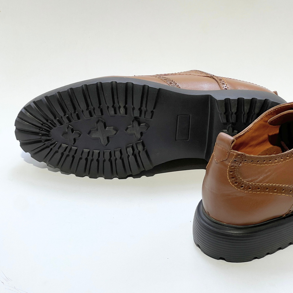 Chaussures Derby pour hommes Médical 100% cuir TABAC REF 1001