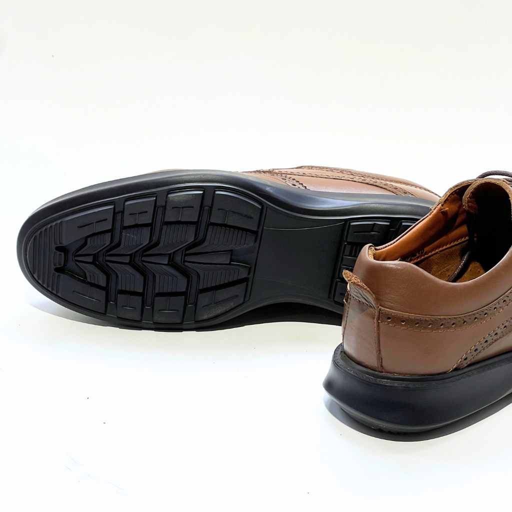 Chaussure BROGUE En Cuir 100% Médical TABAC REF 022