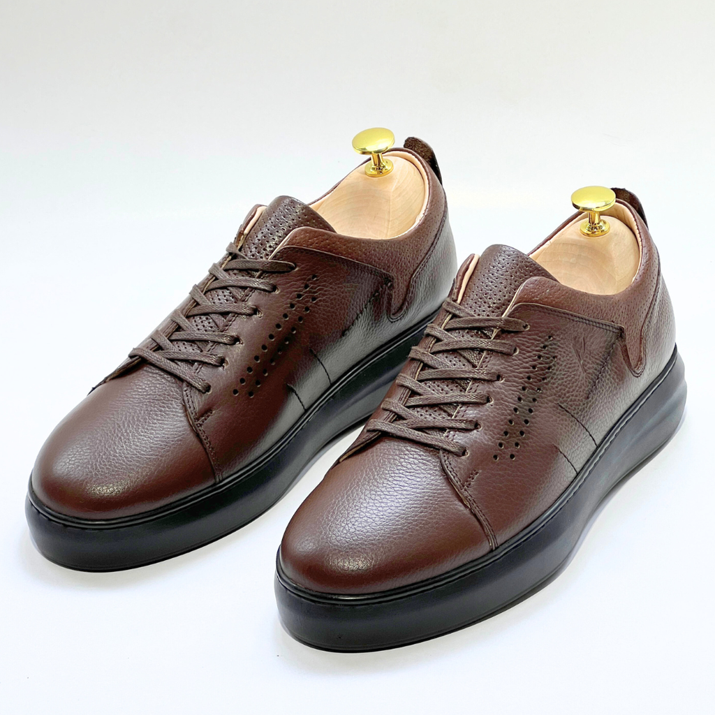 Basket homme S-EVA N en cuir 100% Médical MARRON ref 059