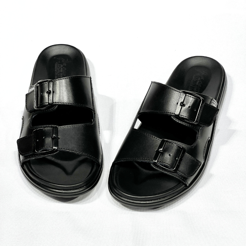 Léger – Sandales Hommes Médical 100% Cuir NOIR REF 211