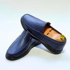 D'Urbano MOCASSIN EN CUIR Grainé 100% Médical  - BLEU - REF 103