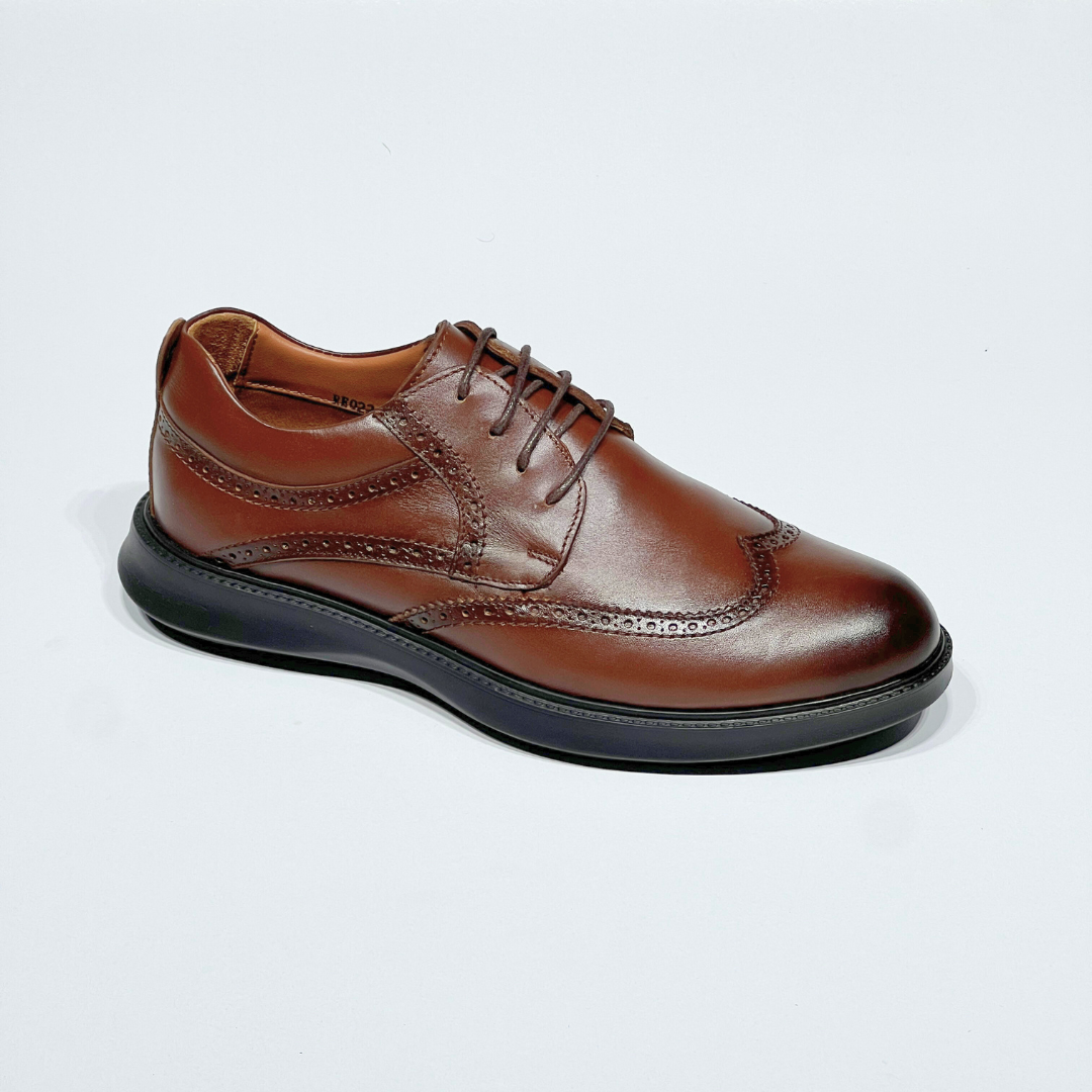 Chaussure BROGUE En Cuir 100% Médical MARRON REF 022