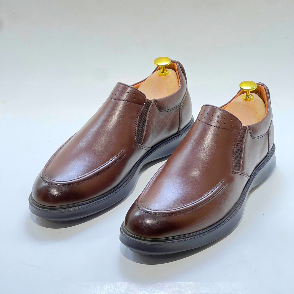 Chaussures Médicale Pour Homme 100% Cuir marron EXTRA Confortable REF 016