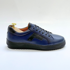 Baskets Basses De Lux En Cuir 100% Medical bleu REF 079