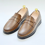 Mocassins en Cuir 100% Premium : Confort et Élégance pour Homme TABAC REF 106