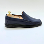 D'Urbano MOCASSIN EN CUIR Grainé 100% Médical  - BLEU - REF 103