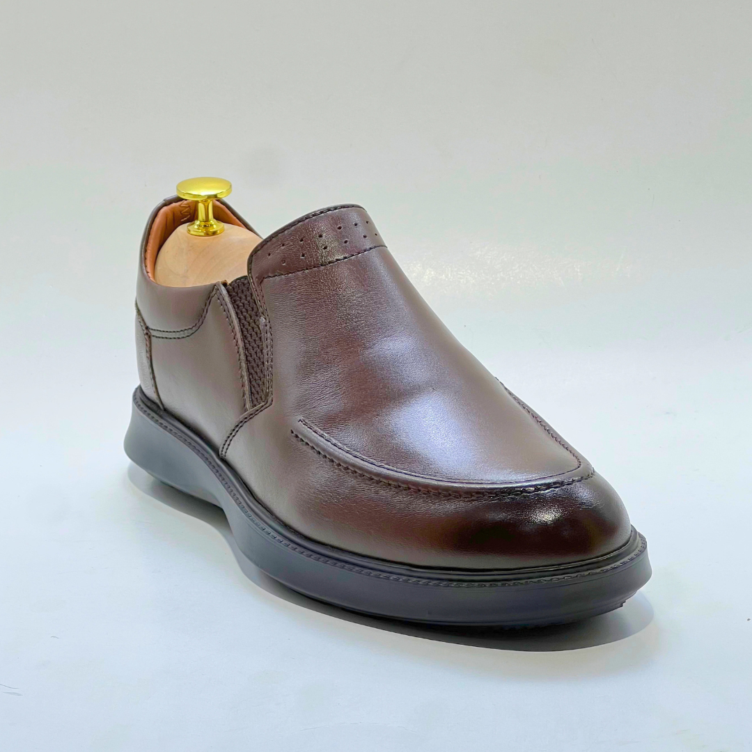 Chaussures Médicale Pour Homme 100% Cuir marron EXTRA Confortable REF 016
