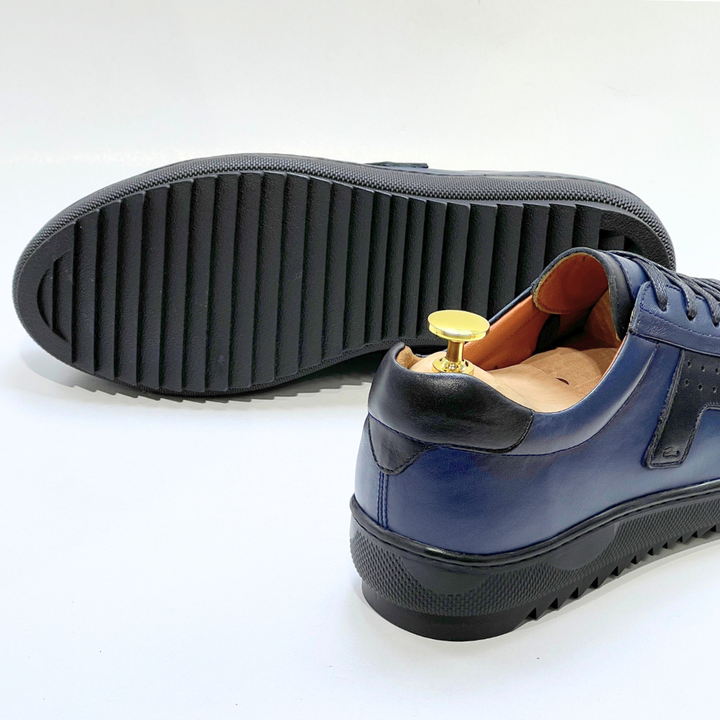 Baskets Basses De Lux En Cuir 100% Medical bleu REF 079