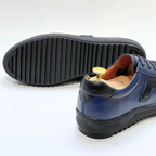 Baskets Basses De Lux En Cuir 100% Medical bleu REF 079