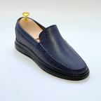 D'Urbano MOCASSIN EN CUIR Grainé 100% Médical  - BLEU - REF 103