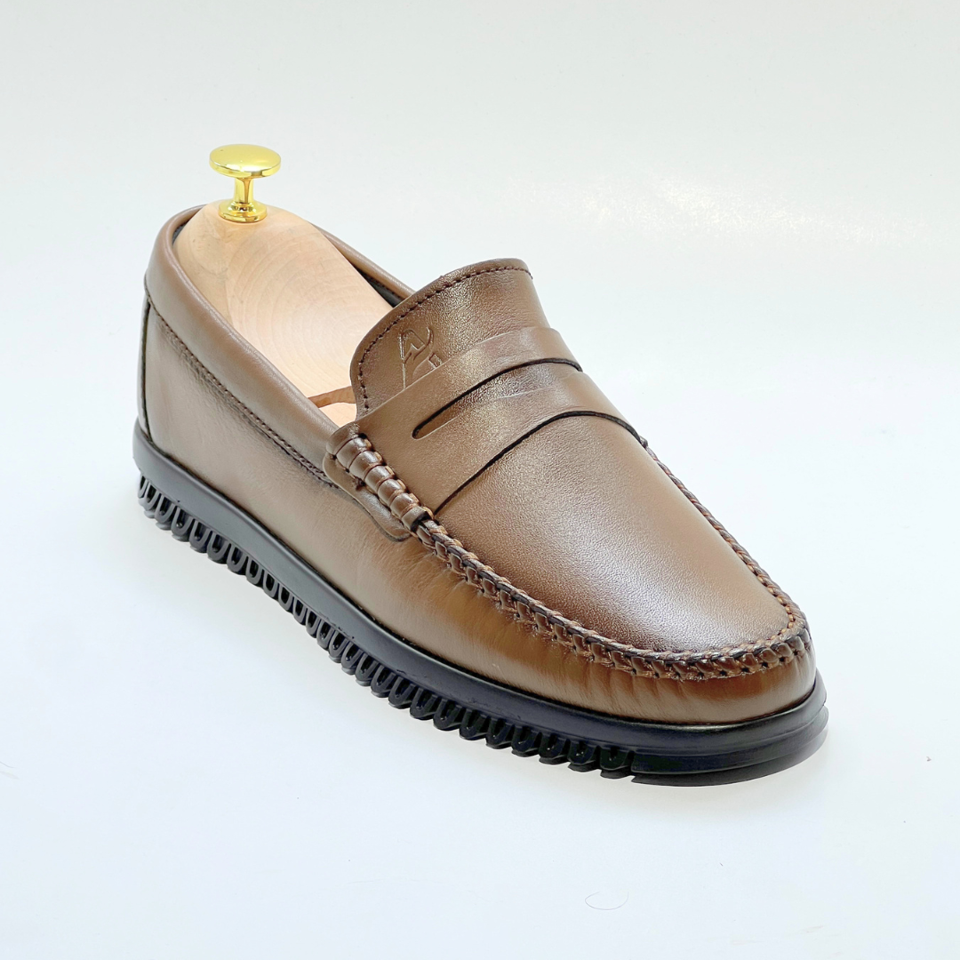 Mocassins en Cuir 100% Premium : Confort et Élégance pour Homme TABAC REF 106
