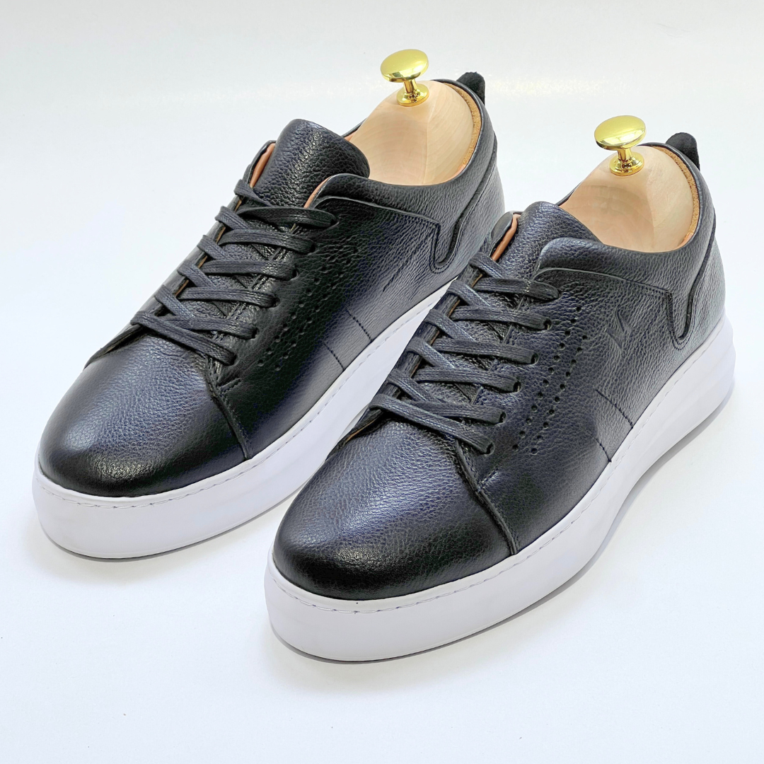 Basket homme S-EVA B  en cuir 100% Médical NOIR ref 059