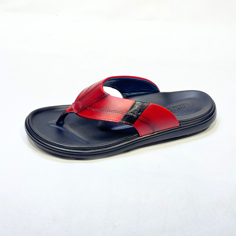 Sandal Homme Super Médical 100% Cuir ROUGE REF 217