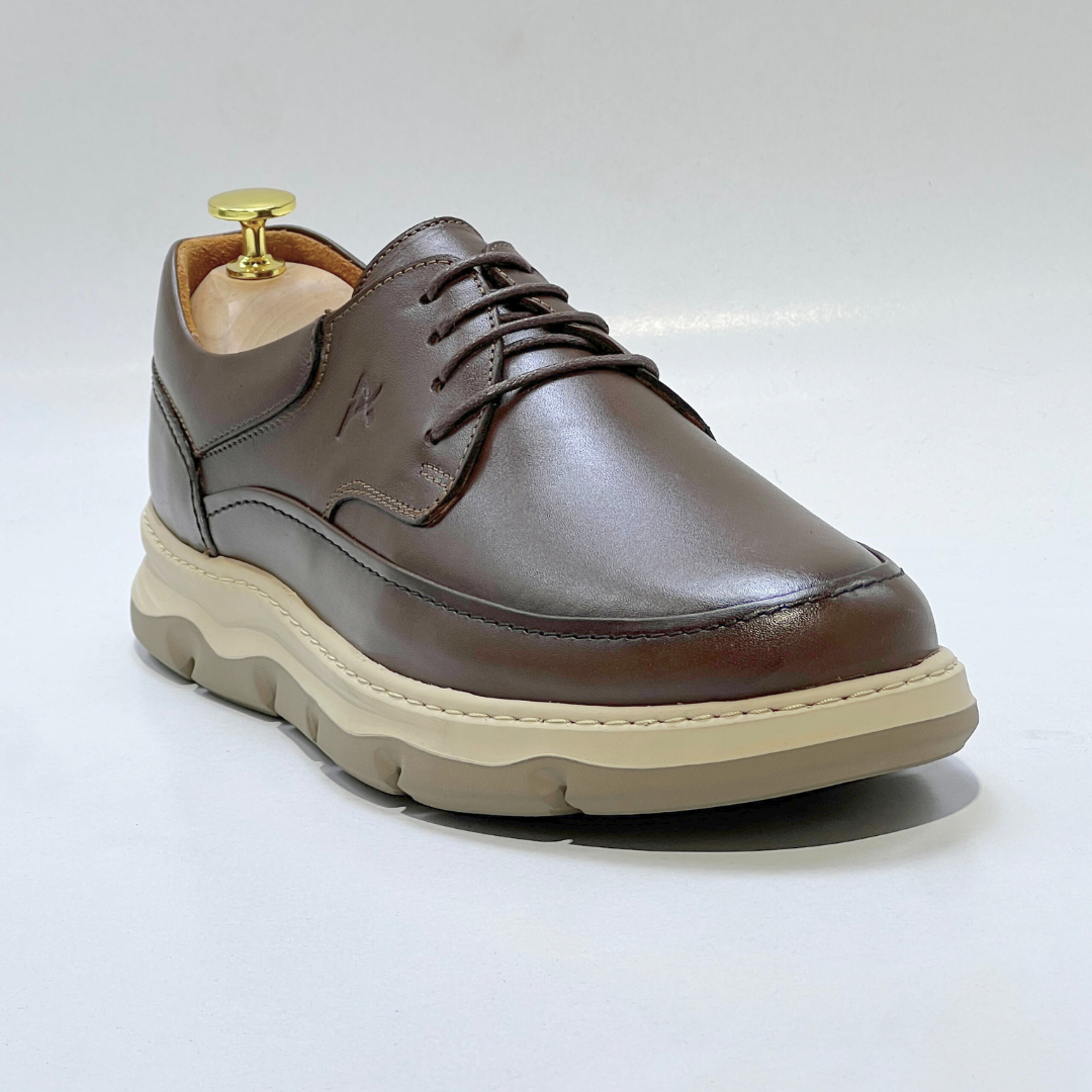 Chaussures Pour Homme 100% Cuir Médical marron REF 1035