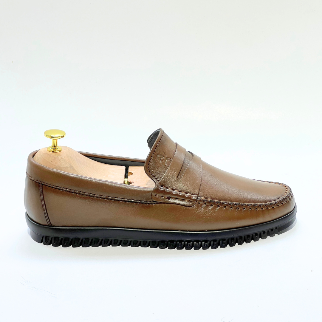 Mocassins en Cuir 100% Premium : Confort et Élégance pour Homme TABAC REF 106