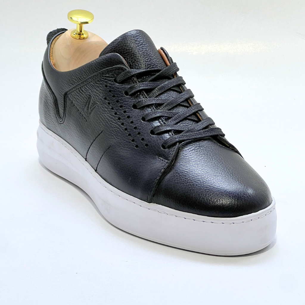 Basket homme S-EVA B  en cuir 100% Médical NOIR ref 059