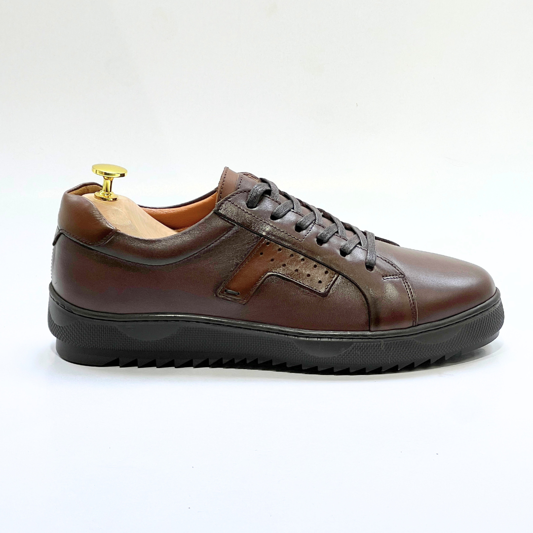 Baskets Basses De Lux En Cuir 100% Medical marron REF 079