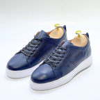 Basket homme S-EVA B  en cuir 100% Médical BLEU ref 059