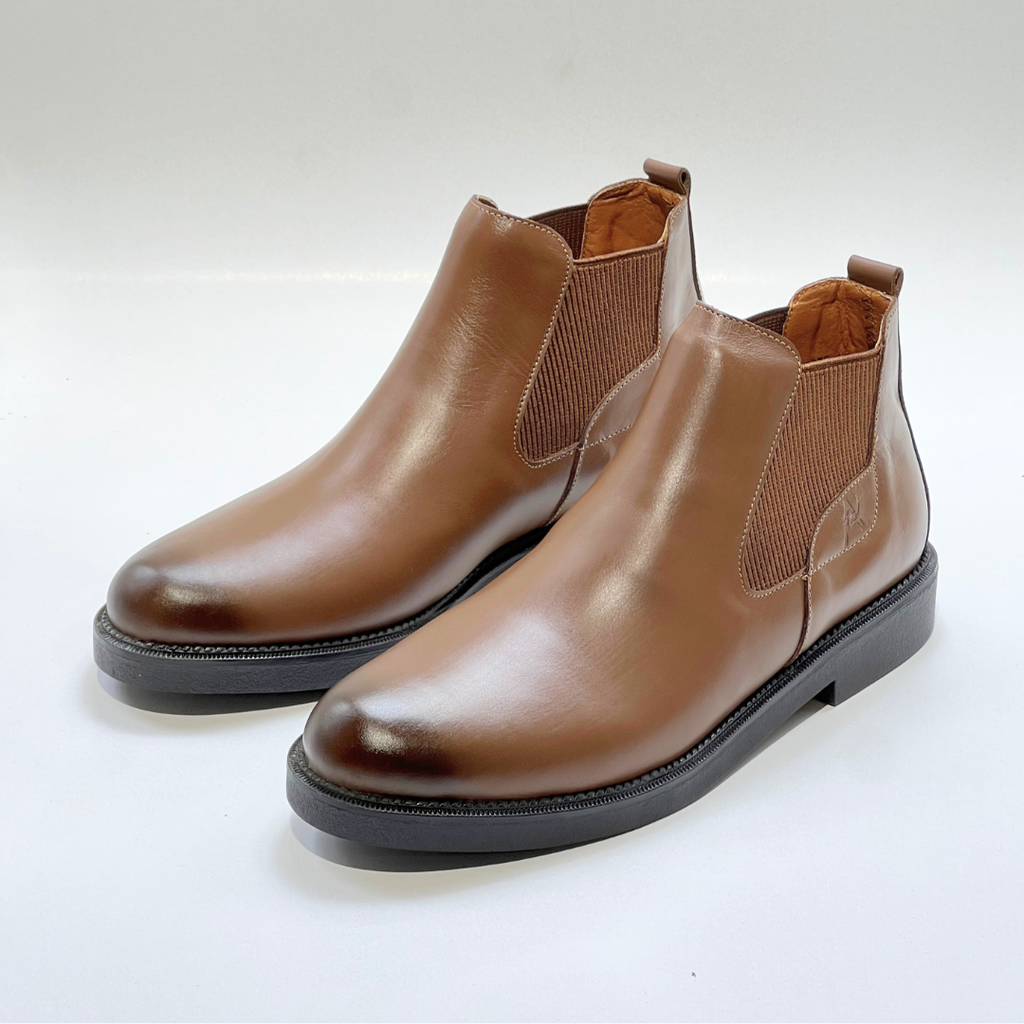 VOGUISH Tan Chelsea Boot 100% Cuir tabac REF038