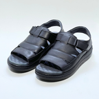 Generic Sandales Pour Hommes 100% Cuir Super Médical MARRON-NOIR REF 046