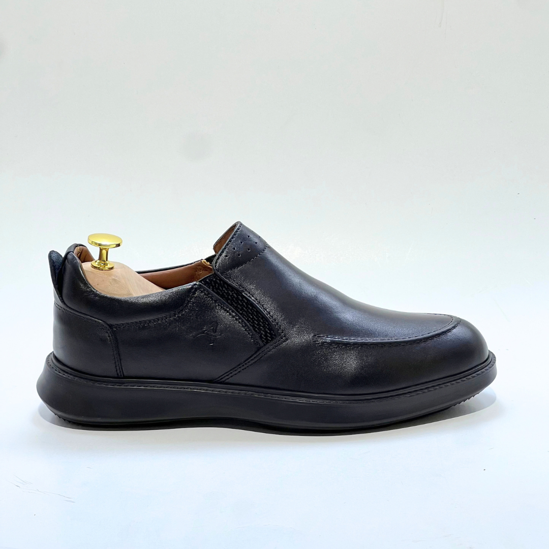 Chaussures Médicale Pour Homme 100% Cuir Noir EXTRA Confortable REF 016