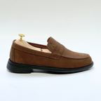 Mocassins Découpe 100% Cuir Nubuck Médical En MARRON REF 332