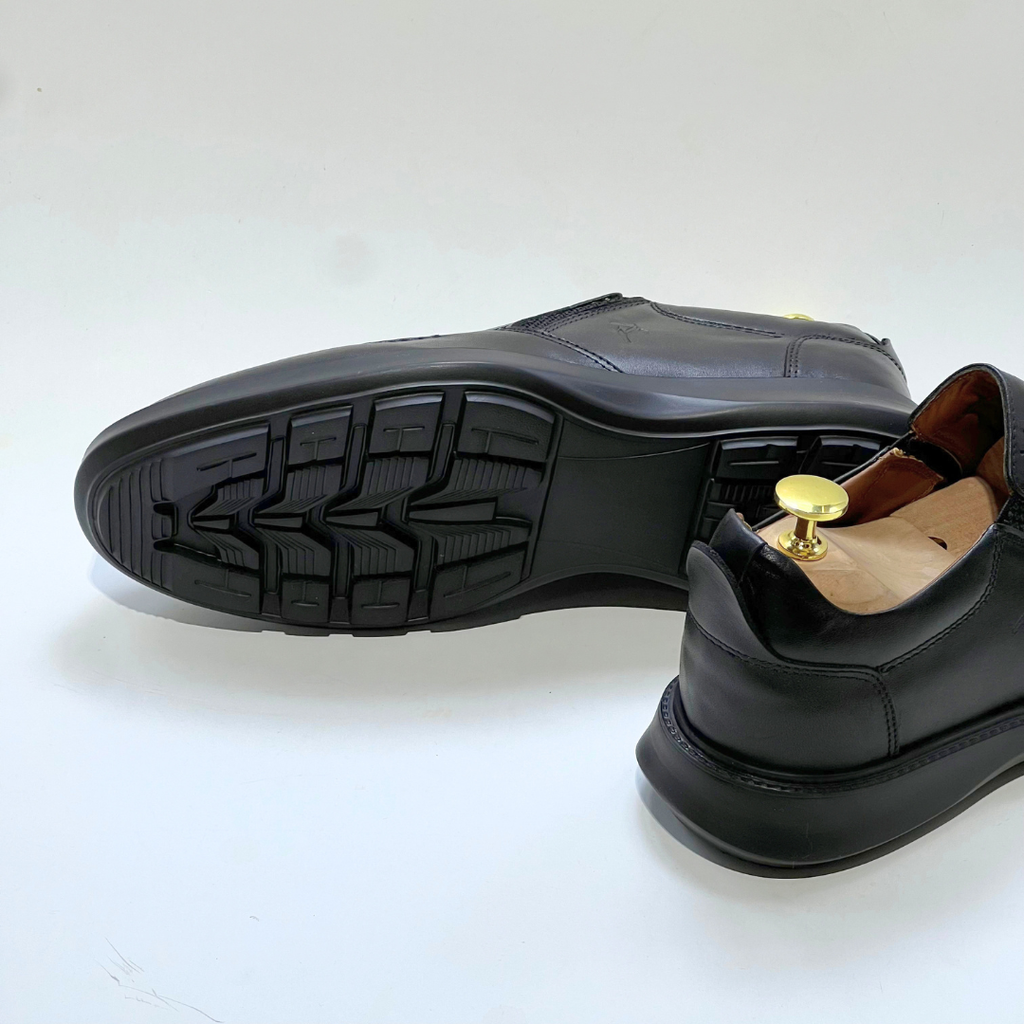 Chaussures Médicale Pour Homme 100% Cuir Noir EXTRA Confortable REF 016
