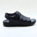 Generic Sandales Pour Hommes 100% Cuir Super Médical NOIR REF 046