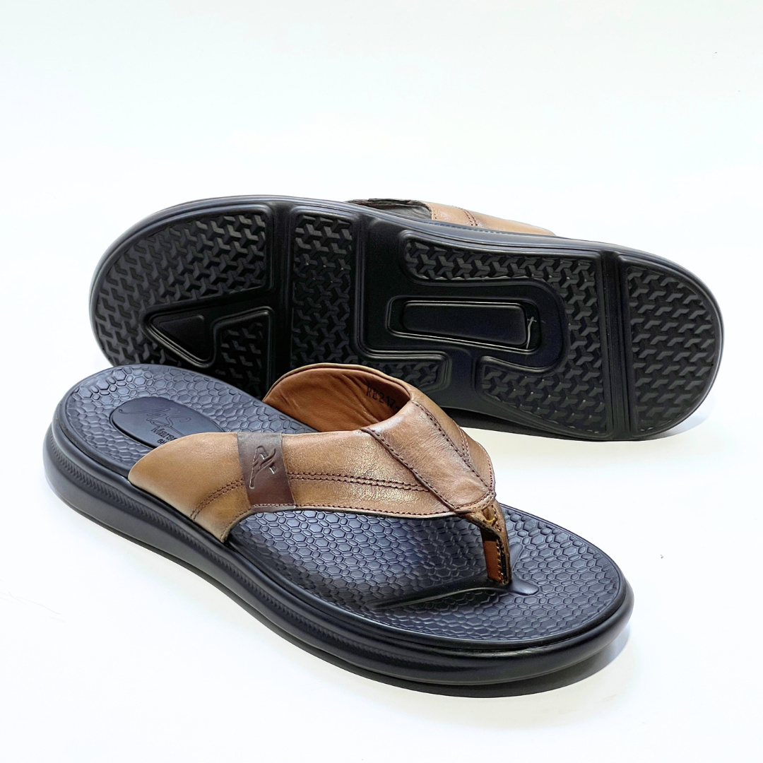 Sandal Homme Super Médical 100% Cuir TABAC REF 217