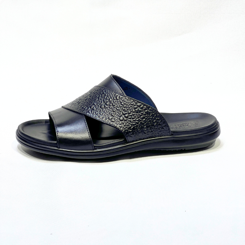 Tifano Sandales Pour Hommes 100% Cuir Médical NOIR REF 214