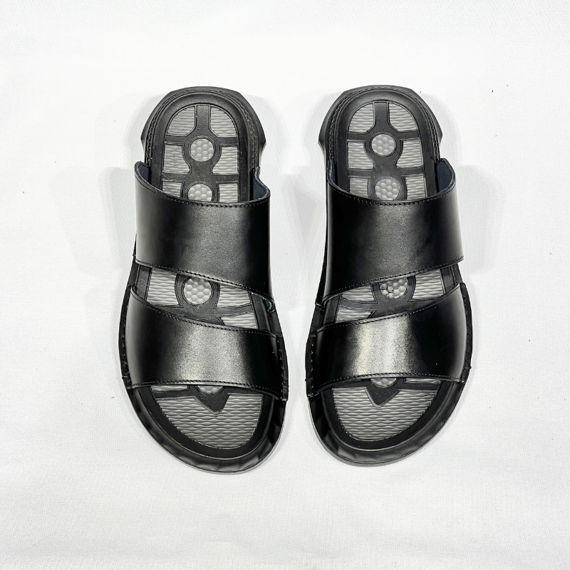 SANDALE MEDICAL EN CUIR 100% NOIR REF 218