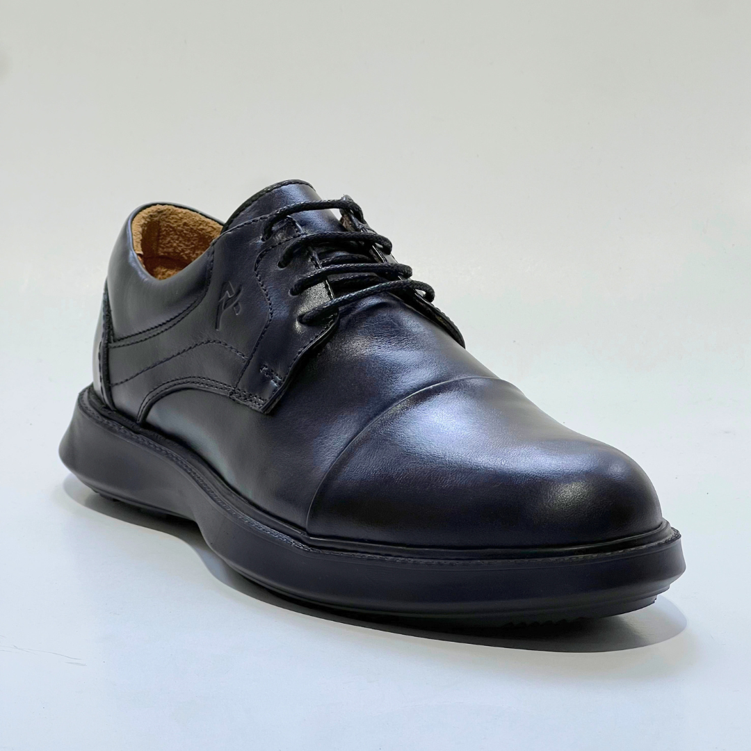 Chaussure Pour Homme Médical En Cuir 100% NOIR Ref 051