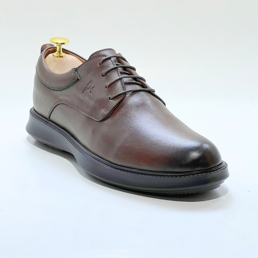 CHAUSSURES DE LUXE POUR HOMME MEDICAL 100% CUIR EN MARRON REF 014