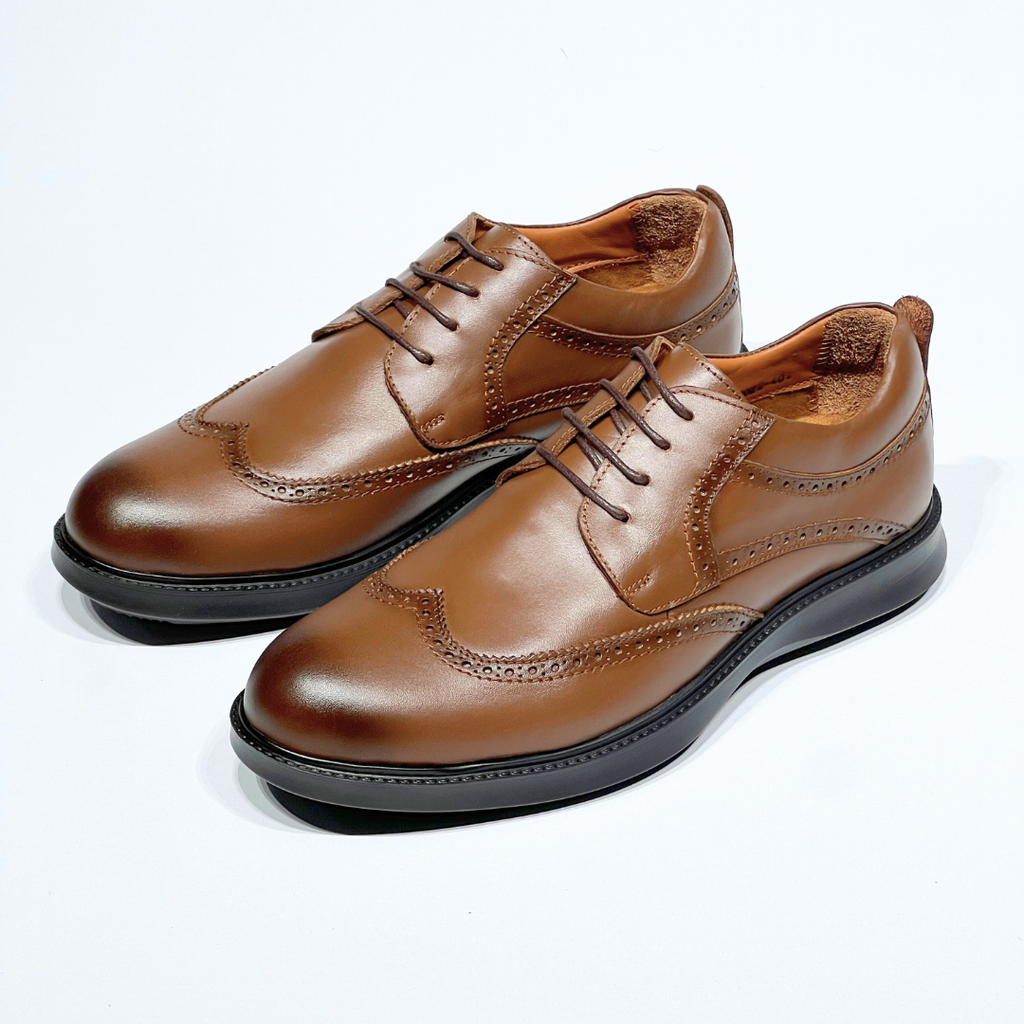 Chaussure BROGUE En Cuir 100% Médical TABAC REF 022