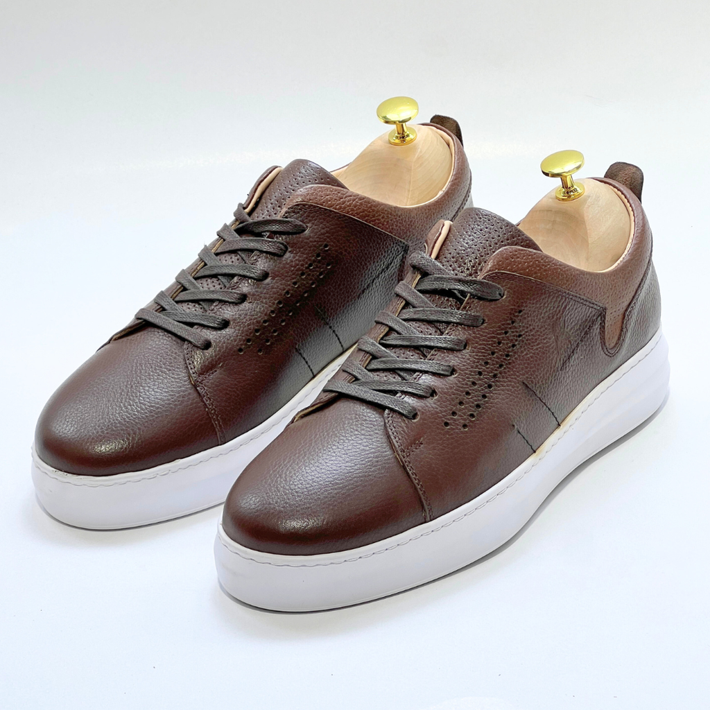 Basket homme S-EVA B  en cuir 100% Médical MARRON ref 059