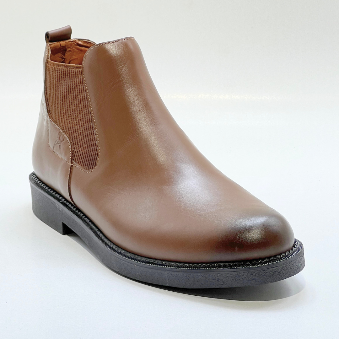 VOGUISH Tan Chelsea Boot 100% Cuir tabac REF038