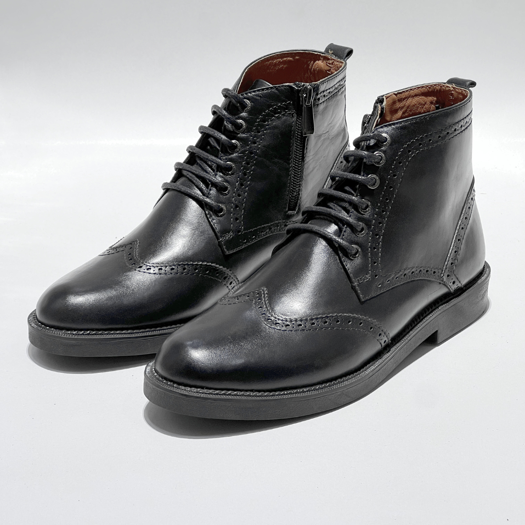 Bugaties Premium Boots Hommes En Cuir 100% NOIR REF 798