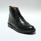 Bugaties Premium Boots Hommes En Cuir 100% NOIR REF 798