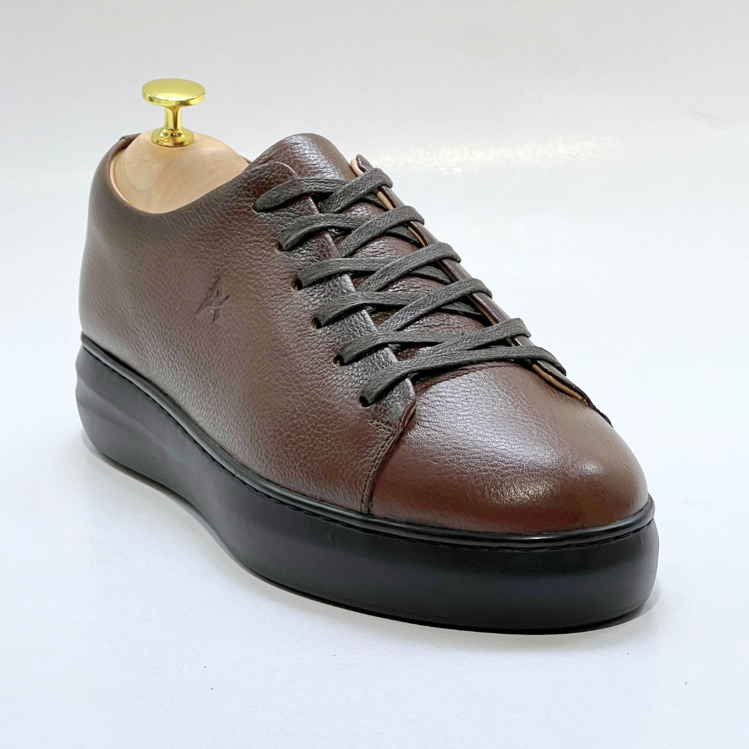 Basket homme S-EVA  en cuir 100% Médical MARRON ref 060