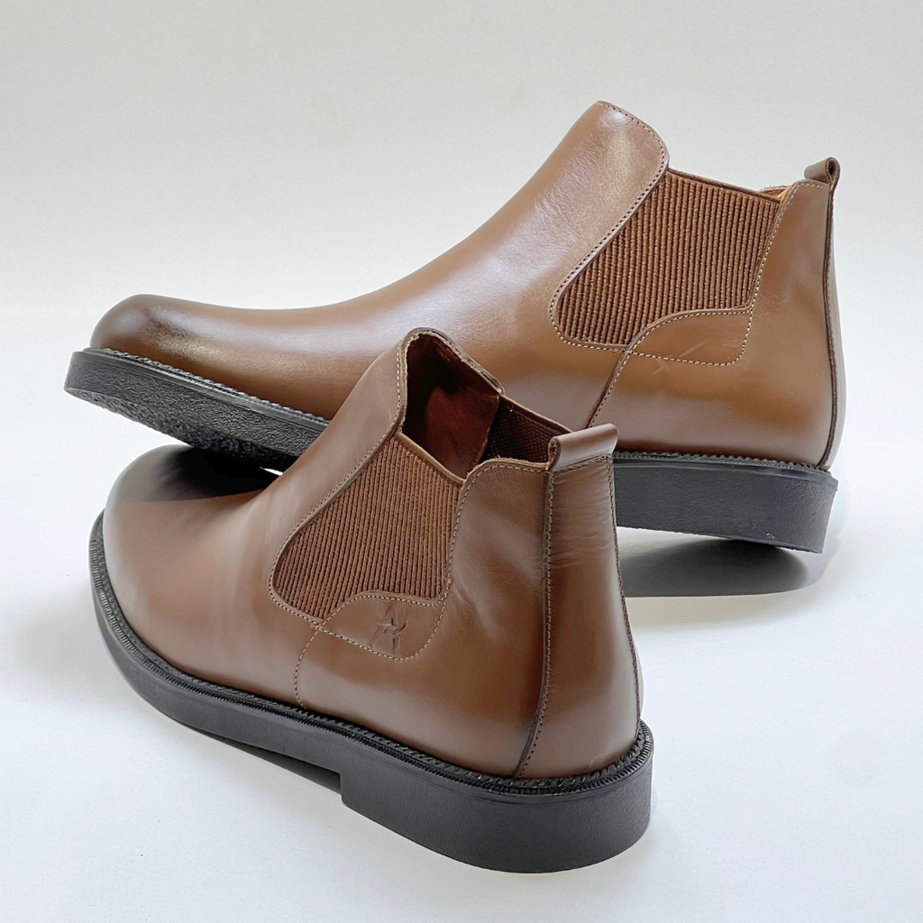 VOGUISH Tan Chelsea Boot 100% Cuir tabac REF038